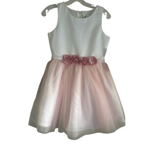 Rare Editions White and Pink A-Line Sundress for Weddings